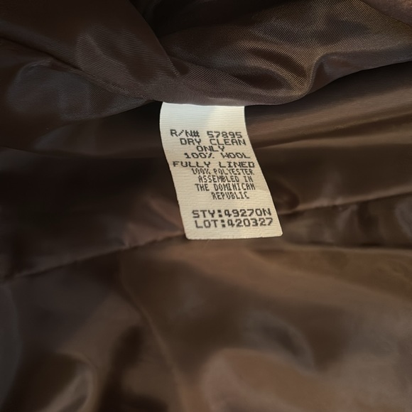 1990’s Requirements sz.12 chocolate brown lined 100% wool double breasted blazer - Picture 5 of 10